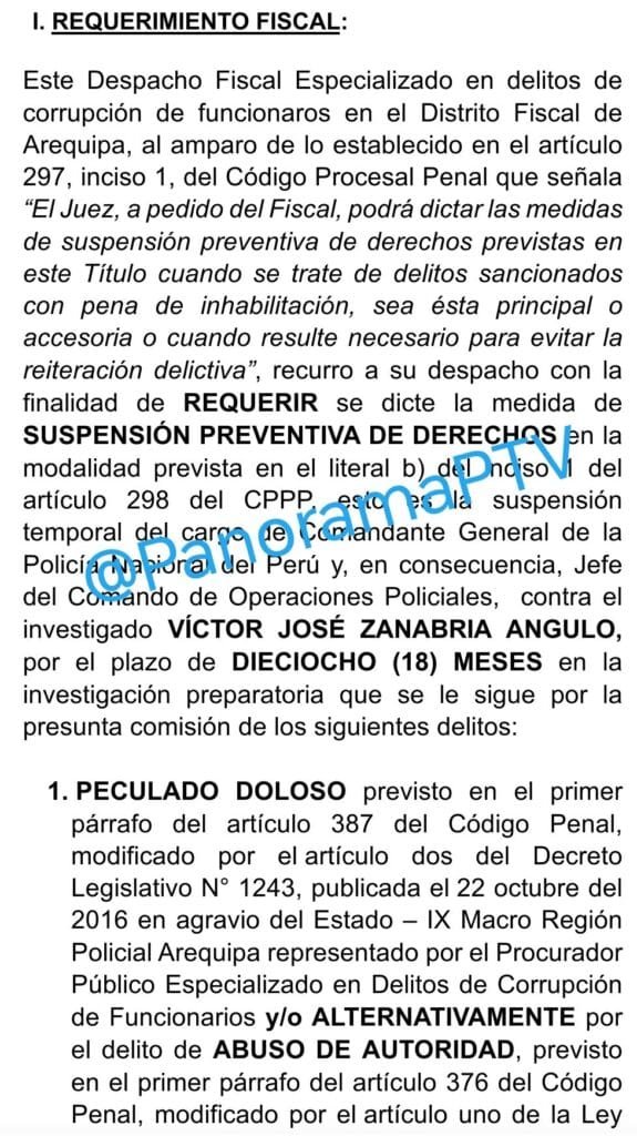 Parte del pedido que hizo la fiscalía y que debe ser prontamente resuelto por la justicia.