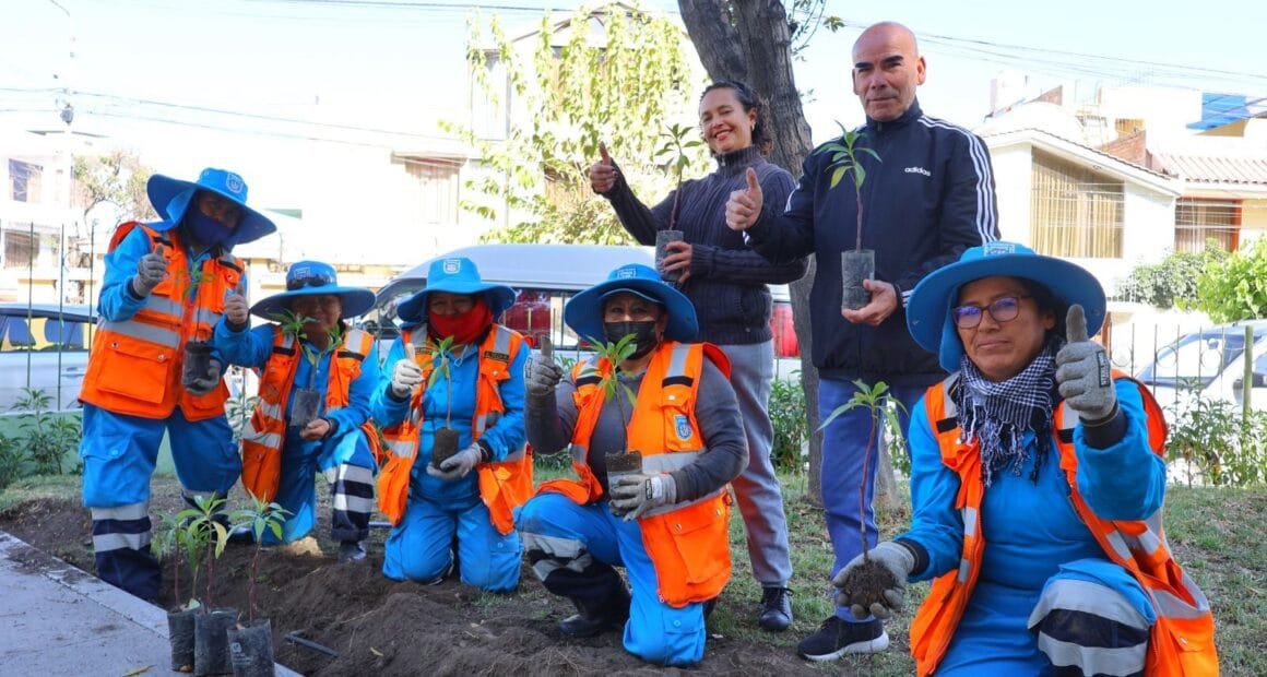 Municipio de Bustamante y Cerro Verde reforestan parque