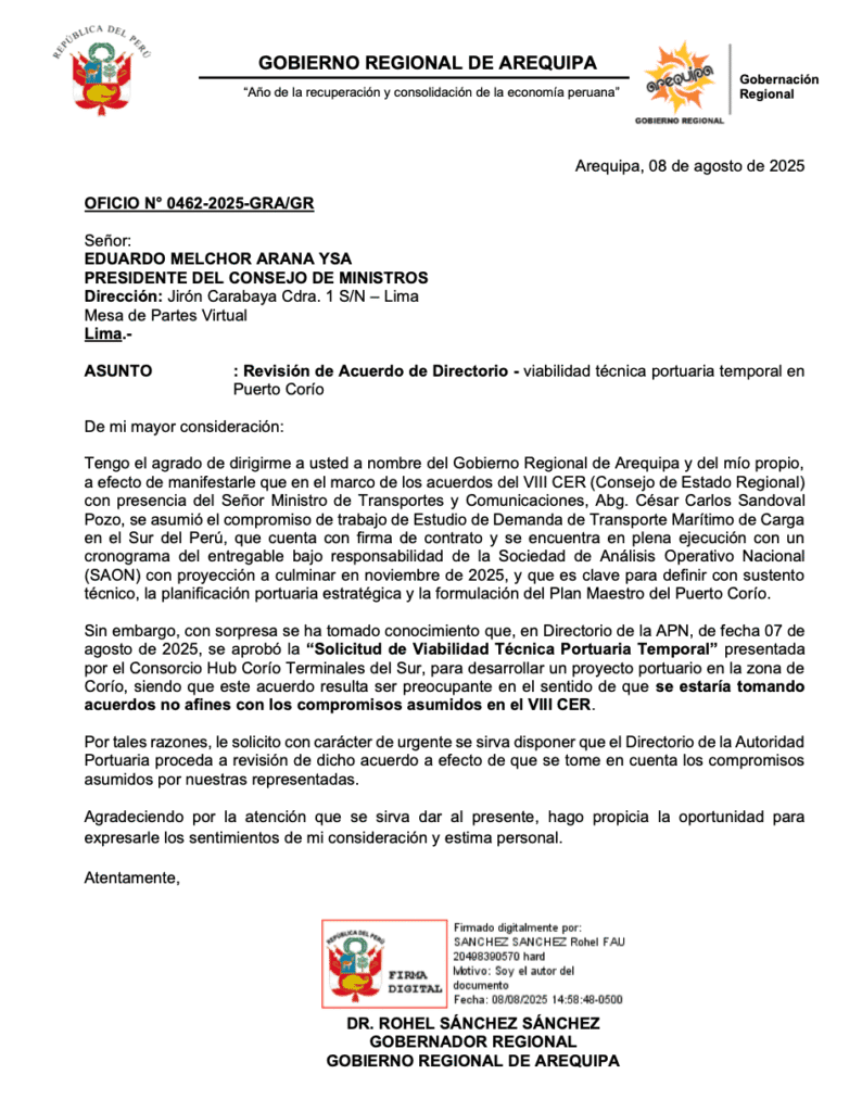 Fue el propio gobernador el que pidió al Consejo de Ministros que se suspenda todo en Corio.