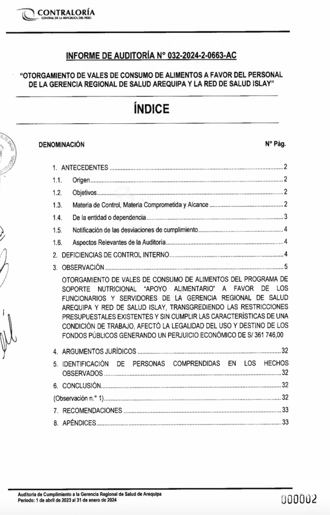 Este fue el informe de la Contraloría que inició toda la investigación contra Oporto y compañía.