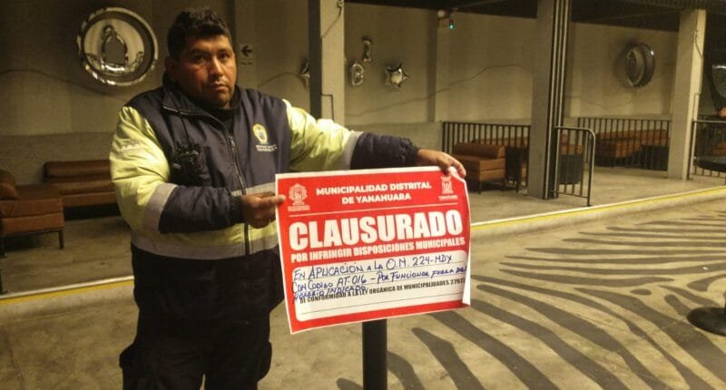 Yanahuara clausura discoteca Filin por incumplir horarios