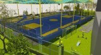 Bustamante inicia construcción de dos nuevas losas deportivas