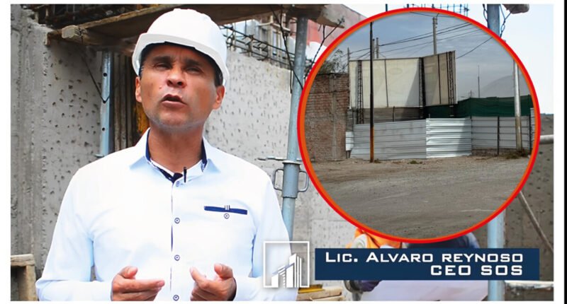 Empresario invade terreno destinado a puente peatonal en la variante de Uchumayo