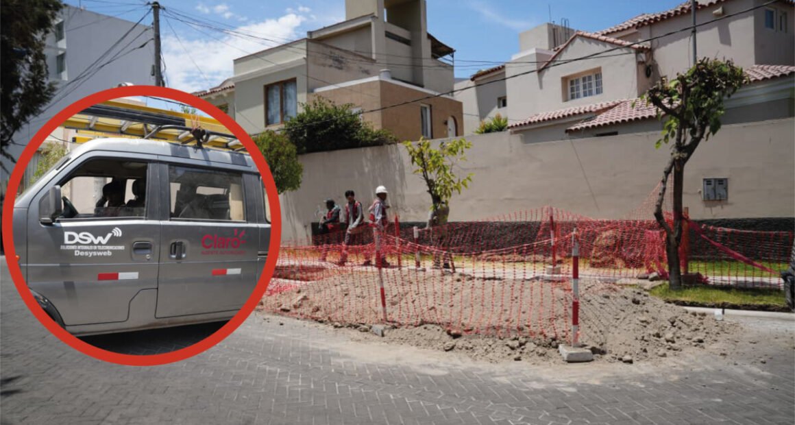 America Movil SAC excava sin permiso y daña obra municipal