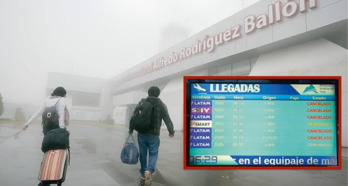 Neblina y lluvias paraliza aeropuerto de Arequipa