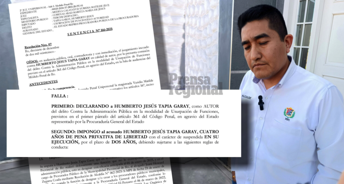 Moquegua: condenan a alcalde de Ilo por usurpación