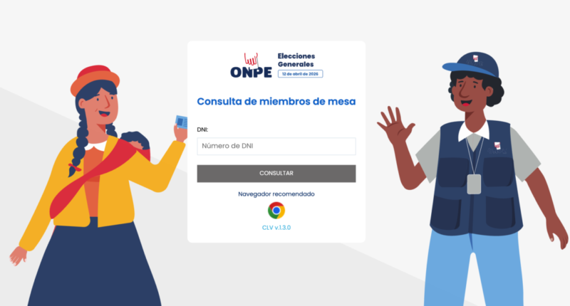 Conoce si eres miembro de mesa para las elecciones 2026 del 13 de abril