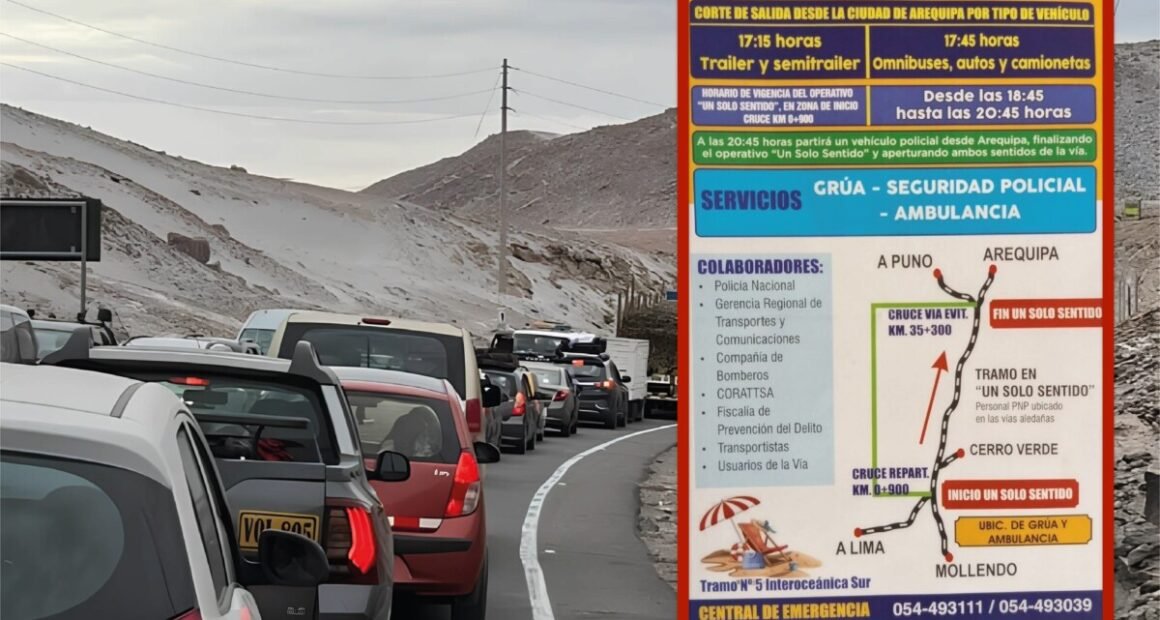 Arequipa aplicará carril único los domingos de verano