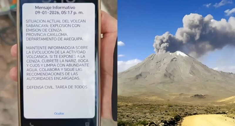 Explosión moderada del Sabancaya activa alertas